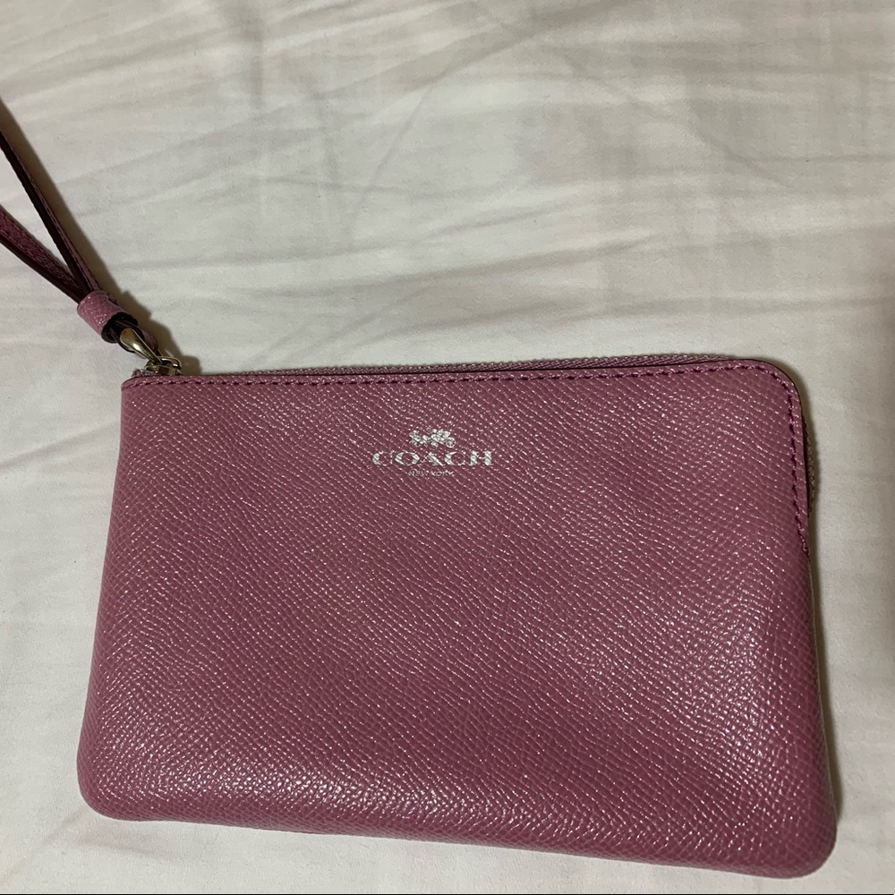 Light purple sparkly Coach wristlet